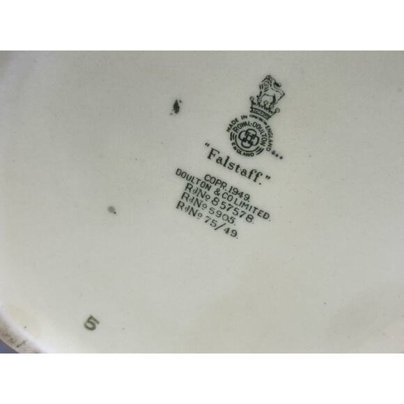 Royal Doulton England 1949 Large 'Sir John Falstaff Toby Jug' Excellent - Picture 8 of 8